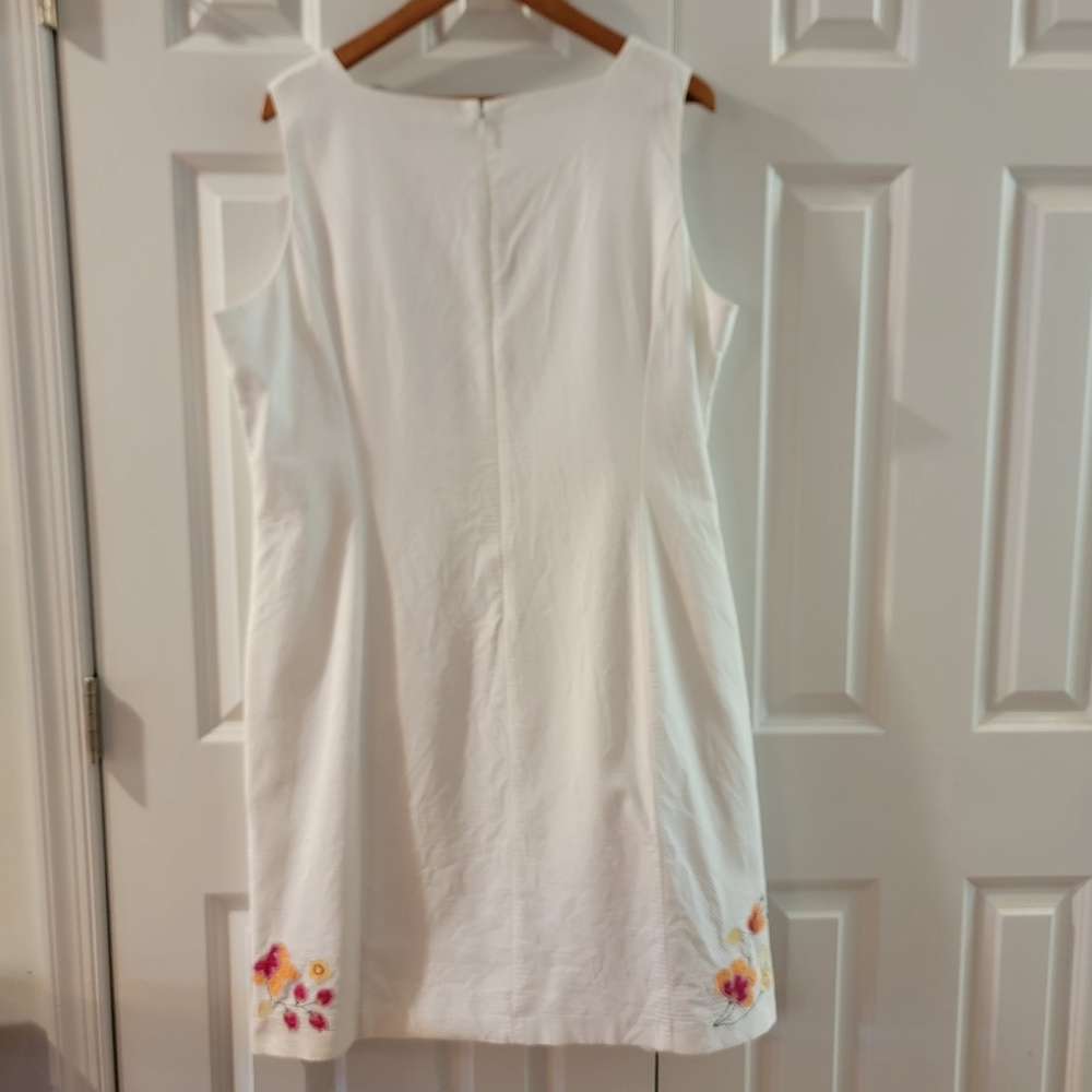 Lizgolf Women's White Square Neck Sleeveless Sheath Dress Size 18‎ - Picture 5 of 13